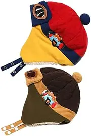 [LIFKOME] 2pcs Portable Children's Hat Decorative Pilot Warm Hat Comfortable and Fashionable for Autumn Winter