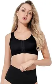 [Generic] Women's Front Closure Posture Bra Full Coverage Back Support Everyday Wireless Comfy Unpadded Cup
