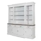 Hamptons Style Buffet and Hutch Sideboard Bookcase Cabinet with Drawers in White