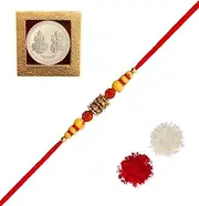 [Amba Handicraft] Rakhi/Rakhi for Brother/Rudraksha Rakhi/Send rakhi to USA/Rakhi for Brother with Gift Set/Rakhi Bracelet/rakhi for brother and bhabhi/Rakhi Set
