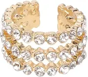 [VALICLUD] Chic Rhinestone Ear Clip Diamond- Alloy Earring Stylish Women's Accessory