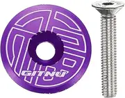 uxcell 1 1/4" Bicycle Headset Top Cap Cover Aluminum Alloy Cycling Headset Stem with M6 Bolt for Mountain Bike Road MTB, Purple