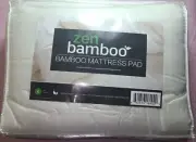 Zen Bamboo Matress Pad King Size Fits 17" Deep 78 X 80 X 17