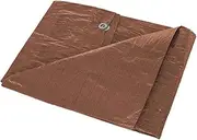 (8 Feet x 10 Feet) Waterproof Lightweight Brown Multipurpose Poly Tarp - Woven Polyethylene