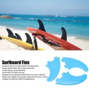 3Pcs Surfboard Fins Nylon Plastic Blue Thruster Fin Surfing Board Accessories