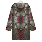 Gladiator Silver Cotton Medieval Hooded Jacket Coat Crusader Armor Cloak Warrior