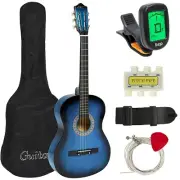 38''IN BEGINNER ACOUSTIC GUITAR BUNDLE KIT W/CASE STRAP DIGITAL ETUNER PICK PITC