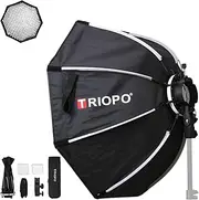 Generic TRIOPO KX65 25.6inch/65cm Portable Octagon Softbox Reflector with Soft Cloth and S Bracket Compatible for Godox V1 AD200 AD200Pro TT600 TT685 V860 and Other Camera Speedlight