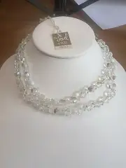 Vintage Estate Aurora Borealis Crystal Double Strand Necklace