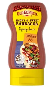 2 x Old El Paso Smoky & Sweet Barbacoa Topping Sauce Medium 263g