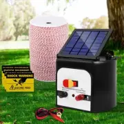 Solar Electric Fence Energiser 2000M Poly Wire Tape Livestock Farm Fencing 8KM