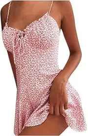 [Generic] Midi Dress A-Line Sundress Mini Color Sleeveless Maxi Womens Print Summer Women's Dress Retro Plus Dresses for Women