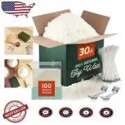 Complete Candle Making Kit - 30 lbs Soy Wax, 300 Wicks & Instructions