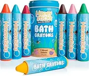 Honeysticks Super Jumbo Bath Crayons Non Toxic (7 Pack) for Toddlers 1-3 and Kids 4-8, Natural Beeswax Crayons, Food-Grade Colours, Fragrance Free, Non Irritating, Bath Toys for Bathtub, Shower, Gift