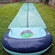 TEAM MAGNUS Slip and Slide XXL with Dual Racer Lanes, Water-Spraying Channel and Inflatable Crash pad (31ft Long Water Slide for Safe & Fun Water Play for Kids)