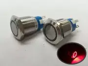 2 of MARINE BOAT SS304 RED LED 12V 5A FLUSH LIGHT ON-OFF PUSH SWITCH RING BUTTON