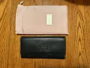 New Radley London Mini Dot Dog Large Leather Flapover Wallet Black