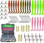 Fishing Lure Kit,68X Trout Fishing Tackle - with Storage Box, Multifunctional Outdoor Equipment for Lake River Sea Camping Saltwater Freshwater