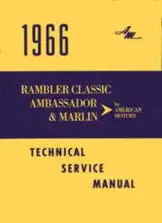 1966 AMC Ambassador Classic Marlin Service Shop Repair Manual Engine Drivetrain