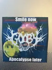 smiley sticker smile now apocalypse later laptop car vinyl sticker