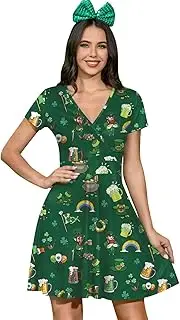 [For G and PL] St. Patrick's Day Women's V Neck Wrap Dress