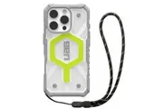 UAG Pathfinder Clear MagSafe Apple iPhone 16 Pro (6.3') Rugged Case + Black Neon Lanyard - Active Neon (1144641BV01), 10 Years Warranty 1144641BV01