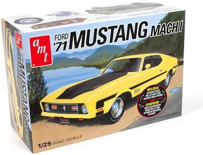 1971 Ford Mustang Mach 1 Plastic AMT 1:25 Scale Model Kit NEW SEALED