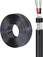 14~28 Gauge Wire 2 Conductor Shielded Wire Signal Wire 14AWG~28AWG Tinned Copper Electrical Wire PVC Cable 105℃ High Temperature Resistant Audio Wire UL Certified Low Voltage Wire(320FT,22AWG-2C)