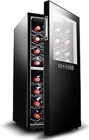 Wine Cooler of 24 Bottles/cabinet Drink Refrigerator, Independent Temperature Control of Two Layers for Red Wine, White, Champagne Or Foaming - Black Wine, Ba