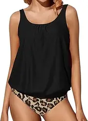 [SUGSHYN] Tankini for Women Sea Two Piece Swimsuit for Women Push Up Padded Beach Sports Swimming Tank Top Shorts Summer Set Elegant Women