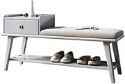 Footstool Changing Shoe Stool Home Long Stool Shoe Rack with Drawer Sofa Seat Stool Suitable for Living Room Entrance Corner Corridor Entryway Ottoman (Color : B)