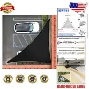 Heavy Duty Black Sun Shade Sail 200GSM - 16' x 23' x 28' with 3-