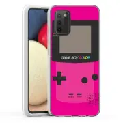 (Magenta GameBoy)ShockProof TPU phone case cover(Clear)for Samsung Galaxy A02S