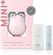 [NuFACE] MINI+ Microcurrent Facial Device Kit - FDA Cleared Face Sculpting & Skin Tightening Device to Contour, Lift & Tone + Microcurrent Gel Activator & Silk Creme - Sandy Rose