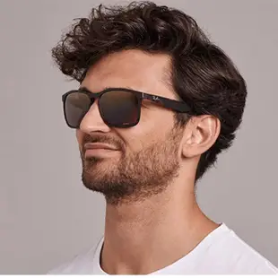 【RayBan 雷朋】舒適輕量款偏光太陽眼鏡 RB4264 601S/5J 霧黑框 極彩灰水銀偏光鏡片 公司貨