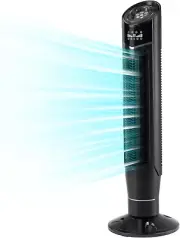 Tower Fan 360°Oscillating Quiet Cooling 24H Timer Remote Control Powerful Standi