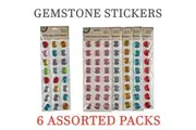 144 x Jumbo Gemstone Sticker Assorted Color Self Adhesive DIY Craft Scrapbooking