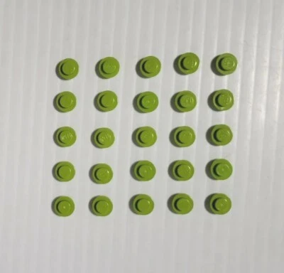 LEGO Round 1 x 1 Plate Stud LIME GREEN (x25) 4073 NEW BULK PARTS LOT