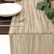 Table Runner Boho Gauze Cloth Wedding Table Runner Wedding Table Decor - Beige