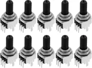 10PCS Logarithmic 9Mm Potentiometer 50K Ohm 6Mm Knurled Shaft 25Mm Shaft Length