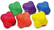 Foxsus Rubber Reaction Ball | Cricket Catching Practice Balls Pack of 6 (Multicolour)