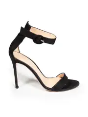 Black Suede Portofino 105 Barely There Sandals