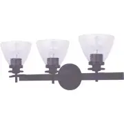 Home Impressions 3-Bulb Oil Rubbed Bronze Vanity Bath Light Fixture, Seeded
