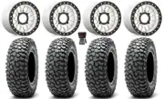 KMC Grenade Bdlk 15"Wheels Mh +10mm 35"RocScraper Sticky Tires KawasakiTeryxMule