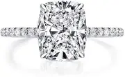 [Bo.Dream] Cushion Cut 4 Carat CZ Cubic Zirconia Solitaire Engagement Rings