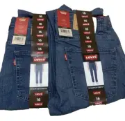 (2) Levis Blue Jeans Stretch Youth 511 Sz 16 Adjustable Waist Reg 28 x 30