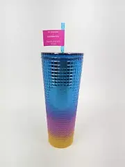 Starbucks Summer 2023 Tim Singleton Pride Rainbow Grid 24oz Cold Cup Tumbler NEW
