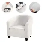 WAQIA Velvet Tub Chair Cover, High Stretch Club Chair Slipcovers, Wing Back Arm