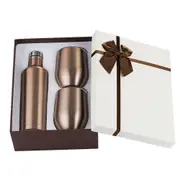 Stainless Steel Double Wall Insulated Wine Bottle with 2 Tumblers Set