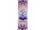 OM Namaste Wall Hanging Art Banner Print on French Crepe Yoga Meditation Decor
